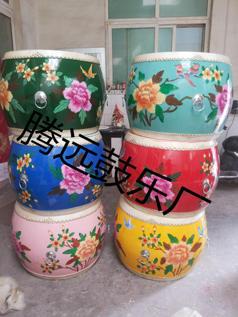 18 Inch Cow Leather Color Painted Color War Drum Performance Drum Seven Color Hand-painted Craftsmanship Ornamental Drum Drum Frame