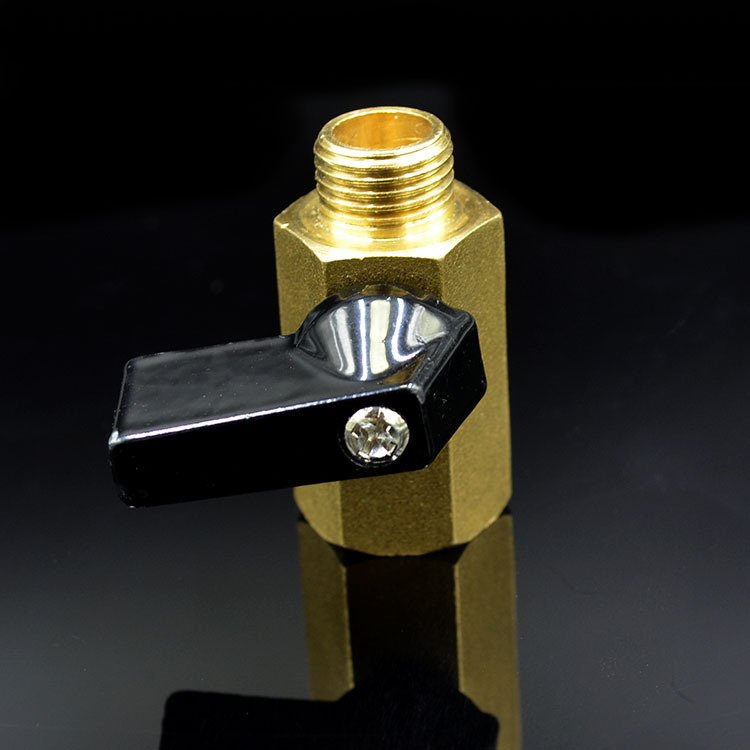 All-Copper Mini Ball Valve Inner and Outer Wire Valve 1/4 Short Handle Front Small Ball Valve Filter Sewage Valve Integrated 2 Points