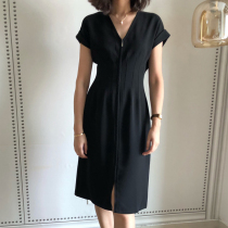 Giant waist wall crack recommended Japan Mitsubishi triacetic acid series waist zipper dress spring and summer 0324D4