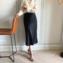 Recommended heavy silk oblique cut rare type beautiful and tolerant elegant skirt knee skirt 0331C1