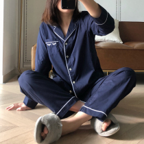 Pure yuan cloth family brothers tail goods embroidery long eyelash high branch thin cotton exquisite pajamas set 0305E1