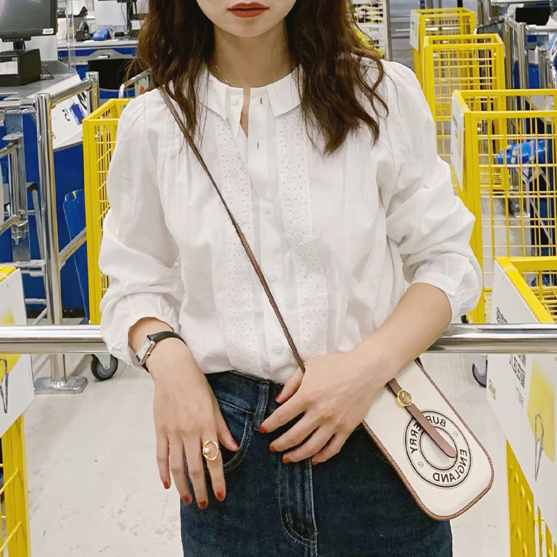 French-Style Gentle and Stylish White Shirt for Women, Autumn Casual Loose Long-Sleeve Blouse, Slim-Fit Cardigan Top French-Style Gentle and Stylish White Shirt for Women, Autumn Casual Loose Long-Sleeve Blouse, Slim-Fit Cardigan Top