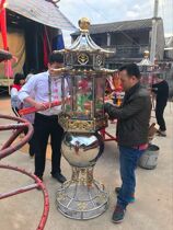 1 98-meter stainless steel floor-standing ever-bright lamp oil lamp for Buddhist lamps temple lamps windproof sky lanterns gold-plated temples
