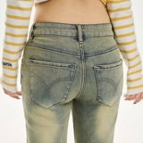 Флисовые зимние джинсы с начесом, ретро штаны, в американском стиле, 2024 года, свободный крой, подходит для подростков