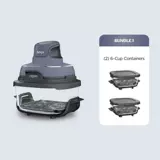 Корейская аэрофритюрница Ninja Crispi, предназначенная для прямой почтовой рассылки, может храниться и поставляется с термостойкой стеклянной чашей для портативного приготовления пищи.