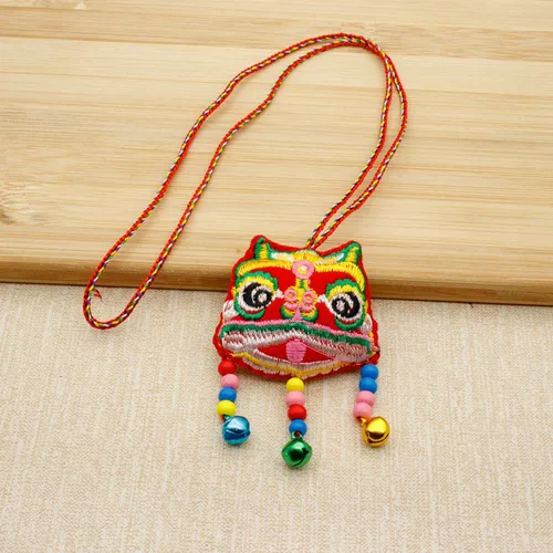 Детское ожерелье, ремешок ручной работы, защитный амулет, с вышивкой