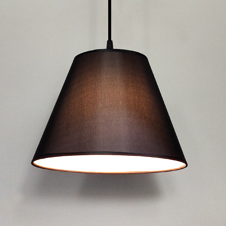 Black Pendant Light Cloth Art Coffee Color Rice Yellow Dark Shade Single Head Three-headed Dining Room E27 Home Engineering Renovation