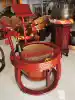 Buddha edge Dharma Buddhist supplies Temple drum 40 cm tambourine Red solid wood Xiangyun shelf with drum hair drum