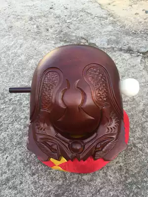 Factory direct sales of Buddhist supplies Temple hall dharma instrument 10 a 24-inch cinnamon teak wood fish includes a complete set of pad hammers