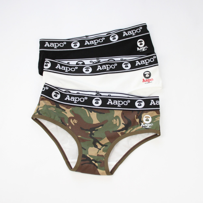 Trendy Girl's Stylish Printed Camouflage Pure Cotton Underwear Women's Mid-Waist Wide-Brimmed Unisex Sports Youth Briefs