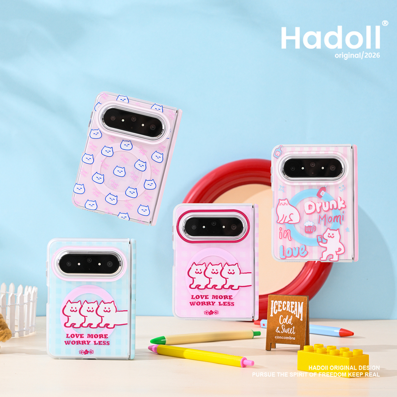 Hadoii Original Illustrator Collaboration Suitable for Huawei Pura X Max Magnetic Phone Case Protective Cover New Matte with Center Axis Shock Absorption Anti-Drop Foldable Screen Durable Wear-Resistant Niche Creative