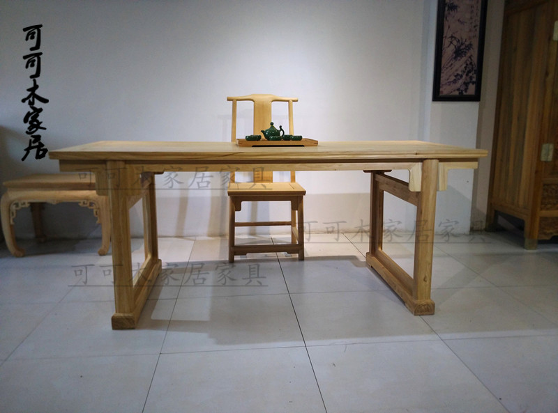 Old Elm Wood Free Lacquered Furniture Computer Desk Modern Chinese Painting Desk Desk Solid Wood Chinese Desk