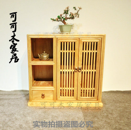 Old elm tea cabinet dining cabinet modern Chinese Zen tea room tea topography cabinet