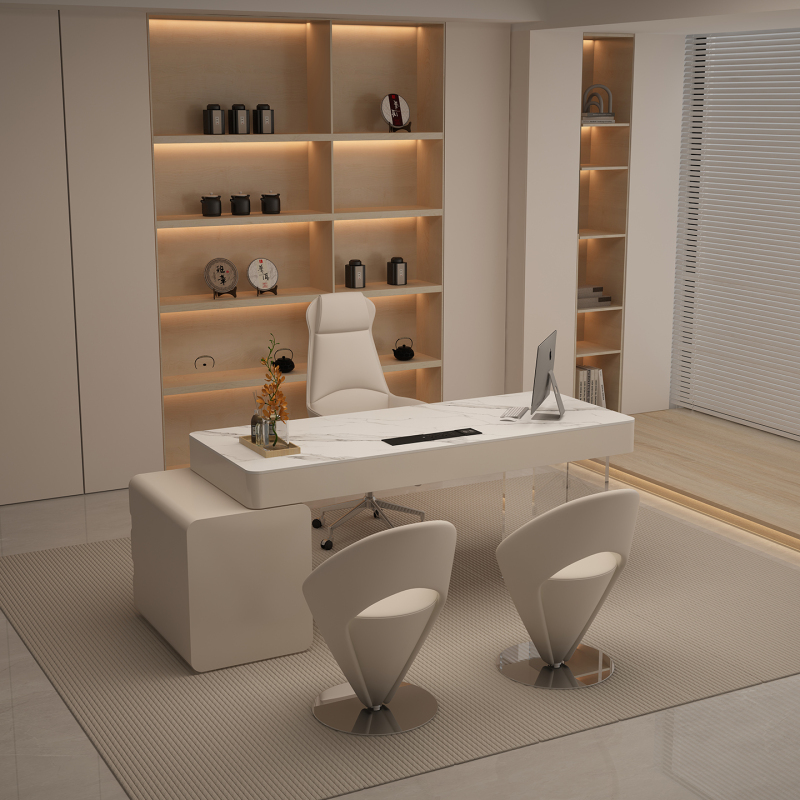 Cream-Style Minimalist Office Desk for Home Use, Executive Desk, Beauty Salon Consultation Table, Consultation Desk with Drawers, Computer Desk 2026