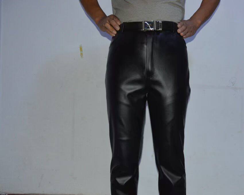 Pantalon cuir homme droit pour hiver - Ref 1481776 Image 4