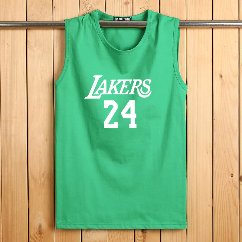 Summer Vest Man Sleeveless T-shirt Pure Cotton Round Collar Student Loose Vest Plus Size Sports Kan Shoulder Basketball Sweatshirt