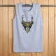 Mùa hè mới cotton thể thao vest nam in lỏng giản dị tay áo ngắn tay áo thun thủy triều thương hiệu vest nam dưới đáy áo khoác vest nam mỏng