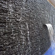 Blue stone masonry slate natural cultural fossil running water board background wall water curtain exterior wall cultural fossil brick combination board