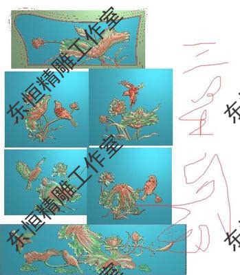 Конструкция материал исходные файлы 精雕图浮雕图檀雕莲花宝座精雕图荷花沙发四季花荷花鸟沙发