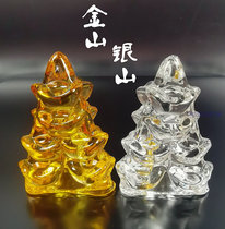 Funeral objects crystal gold and silver mountain porcelain with colored beads placed outside the cemetery cemetery offering funeral storage urn