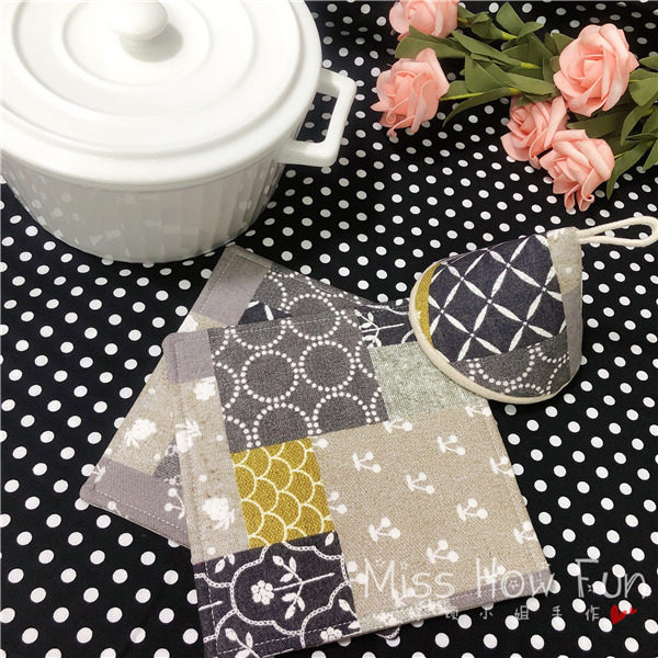 Japan non-Minagawa Akira splicing fabric Japanese anti-scalding triangle pot scratch cap square placemat tea coaster pot mat