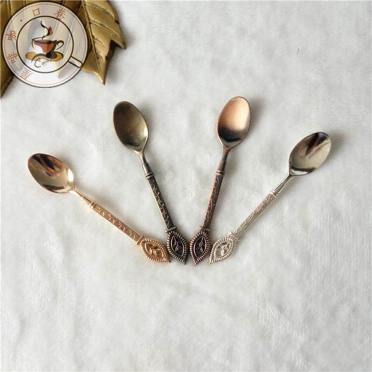 Foreign trade Dubai Palace Gold-plated silver coffee spoon Mediterranean small tea spoon Zinc alloy spoon European vintage dessert spoon