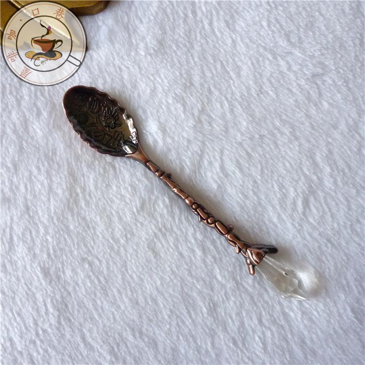 Foreign Trade Original Single Ancient Bronze Color Coffee Spoon Retro Palace Style Spoon Fine Zinc Alloy Stirring Spoon Relief Tea Spoon