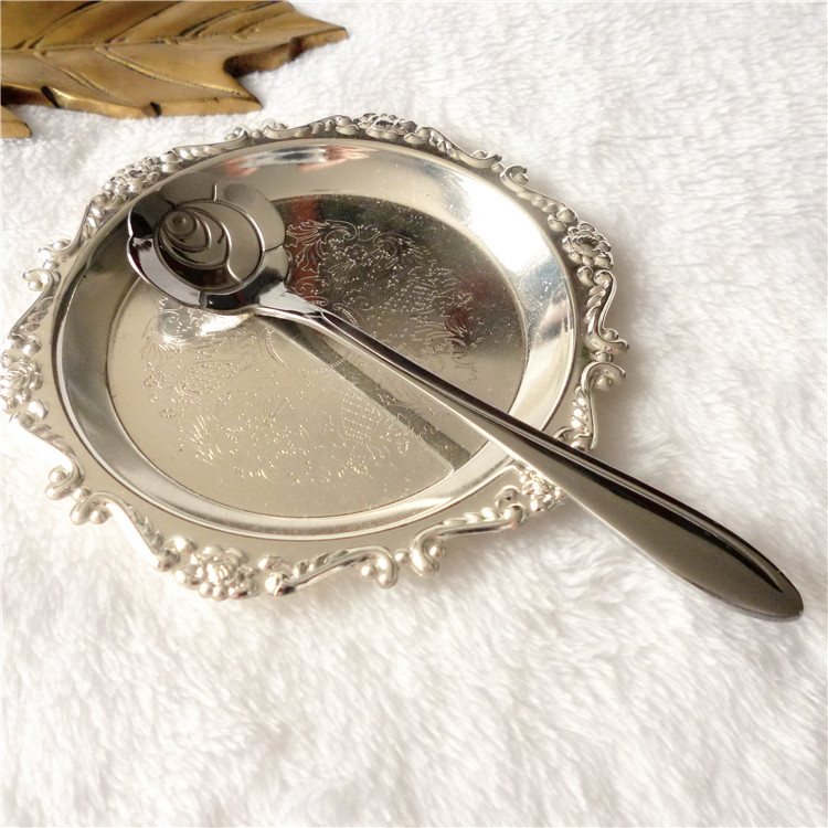 Boutique Japanese stainless steel coffee spoon flower shape dessert spoon rose flower coffee spoon milk tea spoon stirring spoon