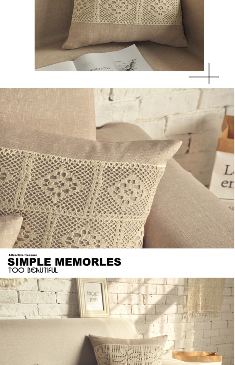Móc gối retro Mỹ làm bằng tay ren vườn Sen đệm nữ dựa trên gối tùy chỉnh - Trở lại đệm / Bolsters gối kèm mền 2 in 1