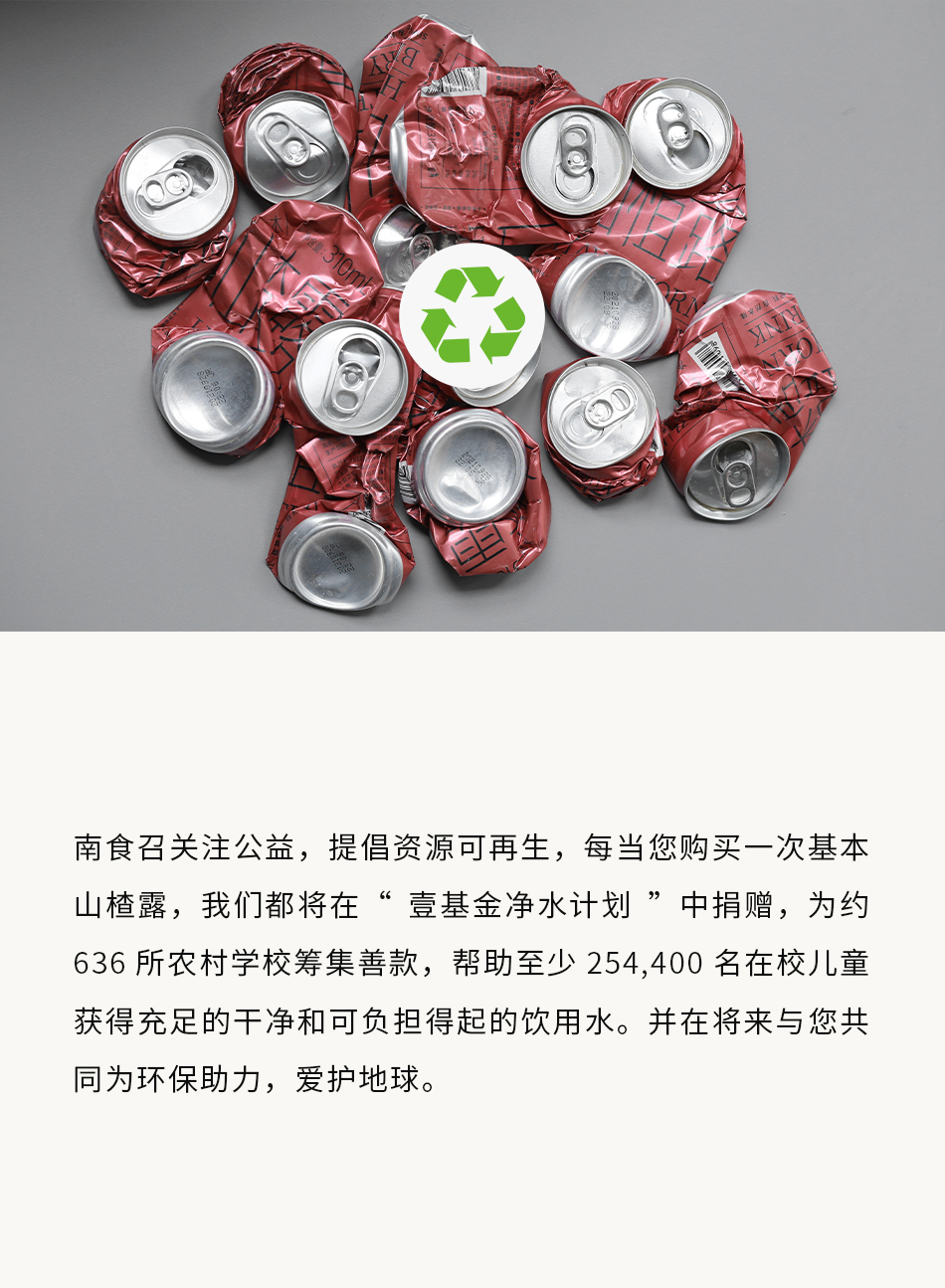 南食召 【基本山楂露】氮氣果飲 清爽鮮果汁飲料氣泡水 310毫升裝