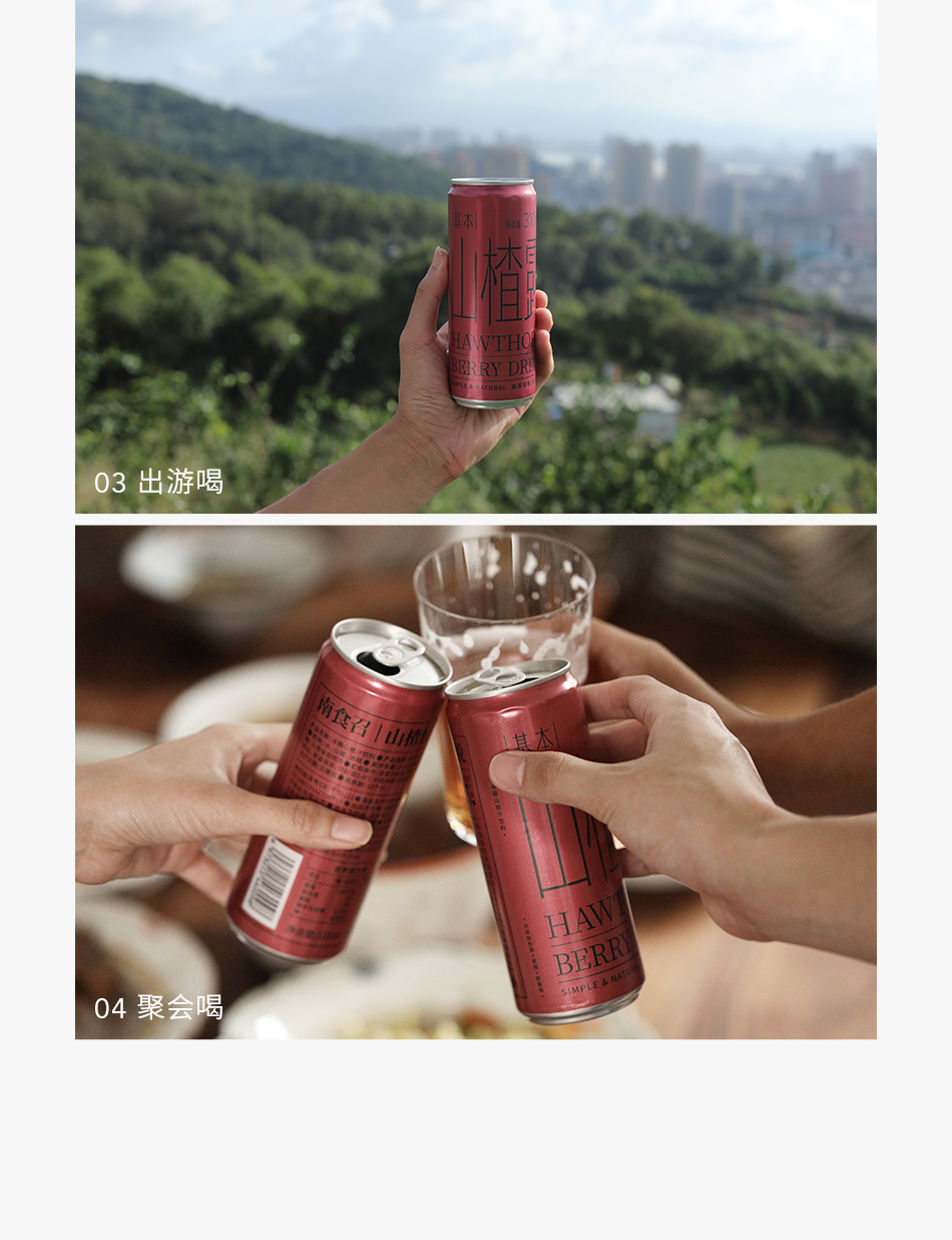 南食召 【基本山楂露】氮氣果飲 清爽鮮果汁飲料氣泡水 310毫升裝