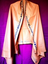 isha centre shivanga orange pure cotton cloak shoulder