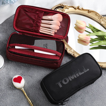 Makeup brush storage bag portable out high-end high-end sense simple small multi-purpose portable double-layer cosmetic bag female