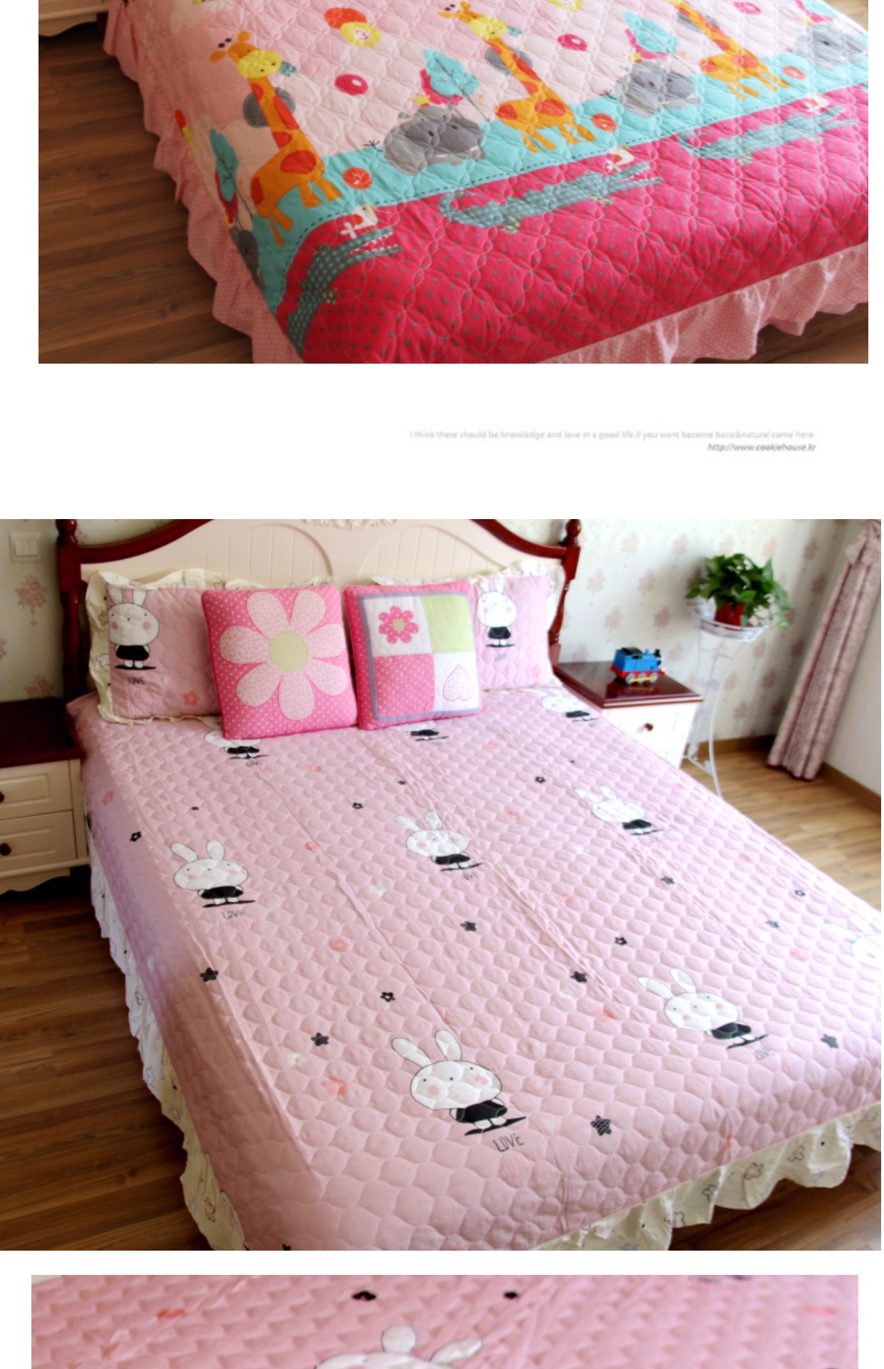 Bộ đồ giường Hàn Quốc ba mảnh hoạt hình Hello Kitty catty mèo con học sinh công chúa gió bông bông bốn mảnh drap giuong