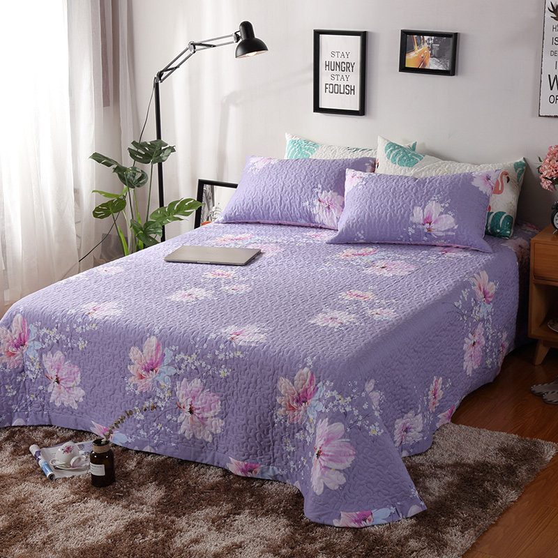 Khăn trải giường Hàn Quốc ba mảnh duy nhất vườn bông tươi và đơn giản Châu Âu trải giường bông trải giường dày ga trải giường thắng lợi