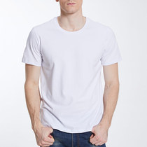 Casenlan summer mens white cotton short-sleeved base shirt Wild solid color simple round neck cotton loose T-shirt