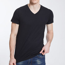 Kasenlan 2020 summer new v-neck short-sleeved mens solid color simple and versatile casual slim T-shirt base shirt