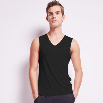 Sports incognito solid color vest men V-neck simple casual slim fit outside wear sleeveless base tide summer new 2020