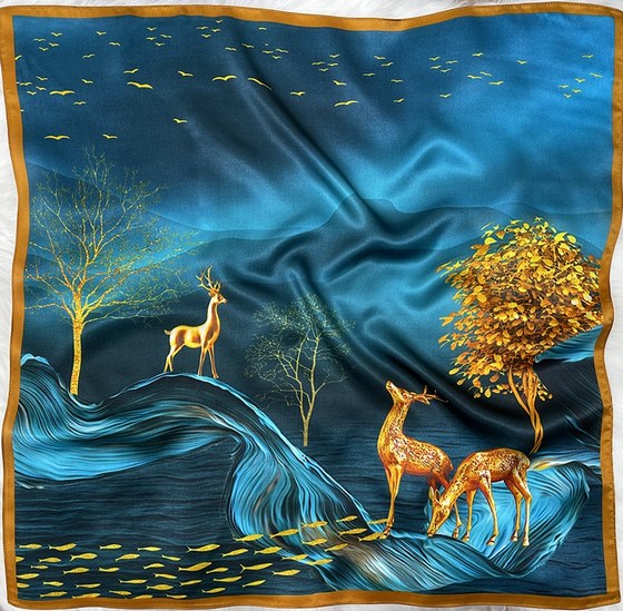 2024 New Silk Scarf Mulberry Silk Square Scarf Suzhou Silk Scarf Fashion Temperament Stewardess Silk Square Scarf Women