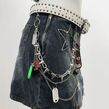 European and american style waist chain ins chain decoration punk pants chain chain accessories jk hanging chain skirt hip hop couple