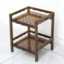 Partition Adjustable Nanobhu Tea Cup Rack Electric Cooker Rack Kitchen Shelving Wood Bucket Burning Kettle Tea Set Pot Shelf