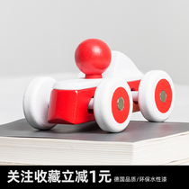 Baby carding car HAPE childrens toy car wood two-way scroll cartoon Little red car New Years girl gifts