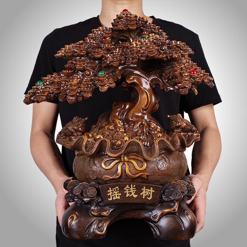 Money Tree, Fortune Tree Ornament, Feng Shui Wealth-Promoting Decoration for Living Room, Shop, Company Cash Register, Opening Gift