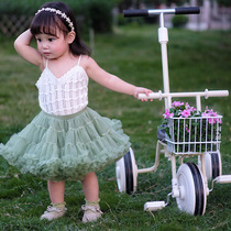 Summer Girl Knit Harness Sweetness Tutu Skirt Half Body Dress Princess Fluffy Skirt Baby Bull Oil Fruit Cake Skirt