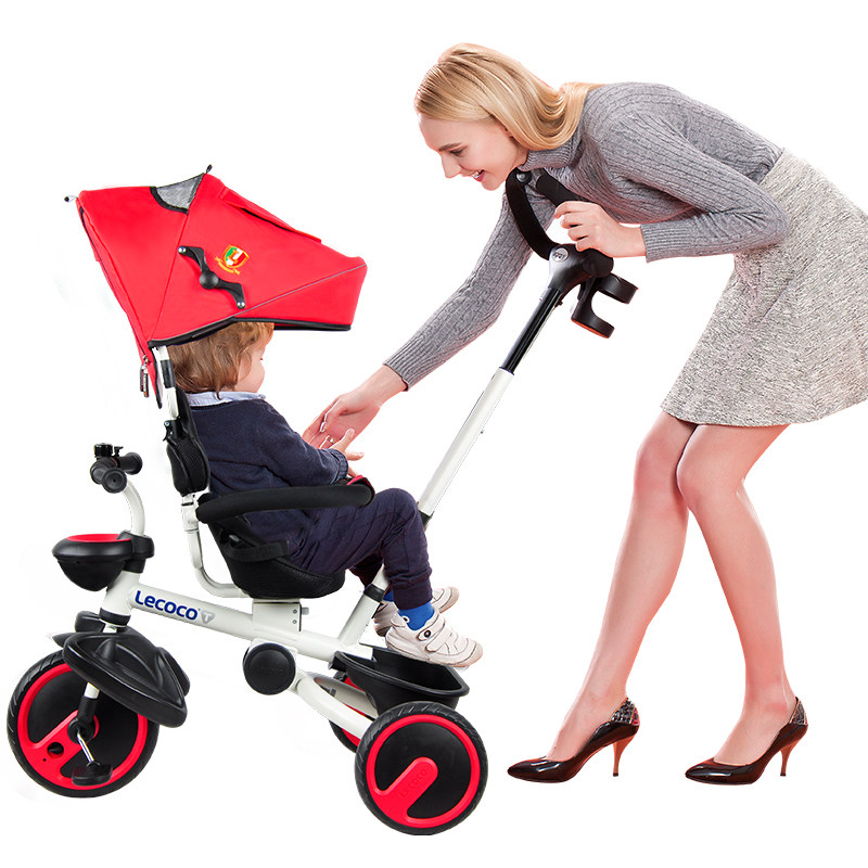 lecoco乐卡折叠儿童三轮车1-3岁脚踏车宝宝脚