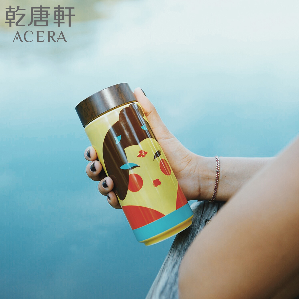 Do Tang Xuan porcelain imitation wood grain asurgeon - UP facebook cover portable cup (350 ml) double Tang qiao beauty makeup to show