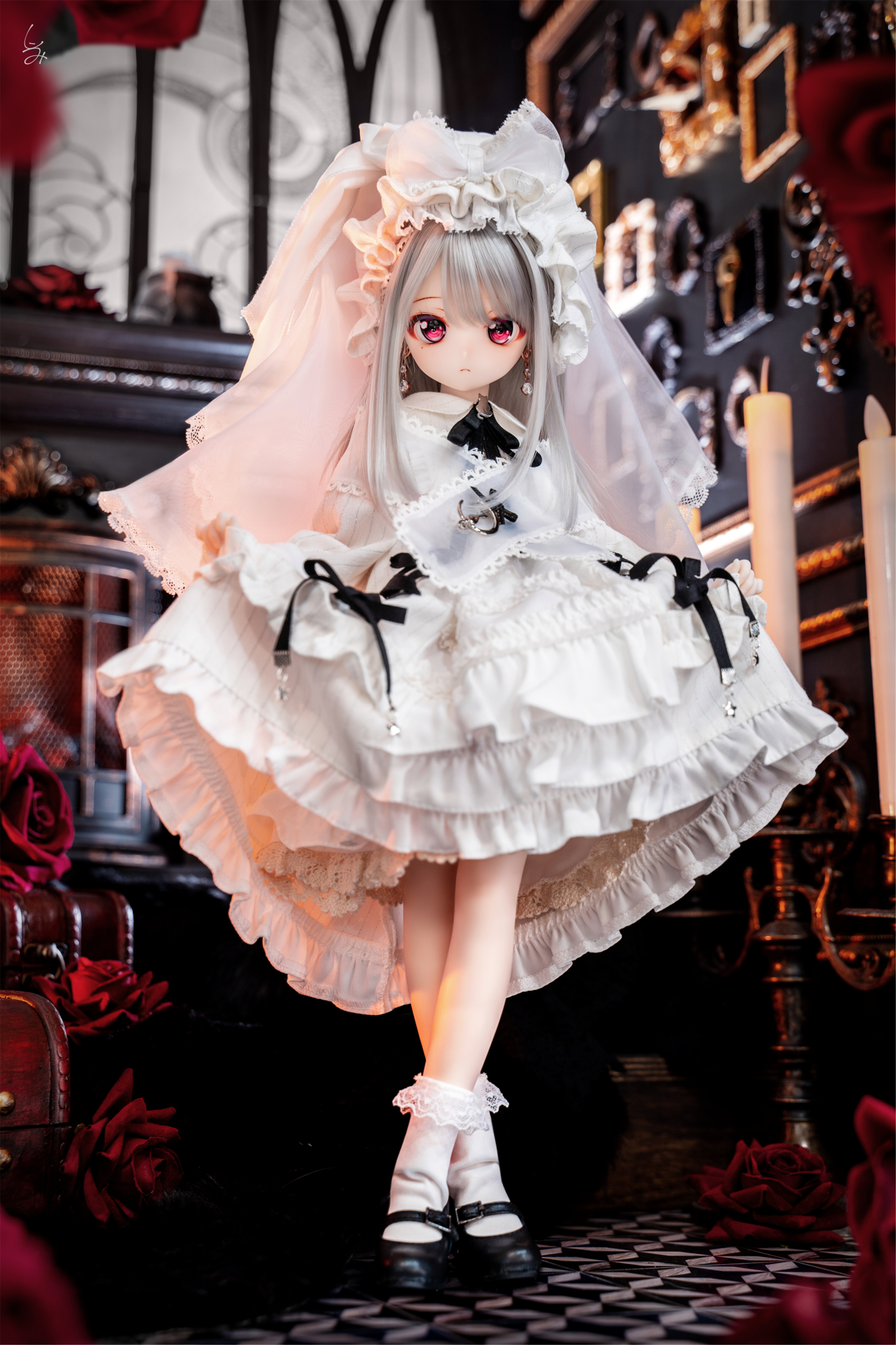 megmi様♡アンティーク加工 ミニマリア像と、クロスのミニオブジェ