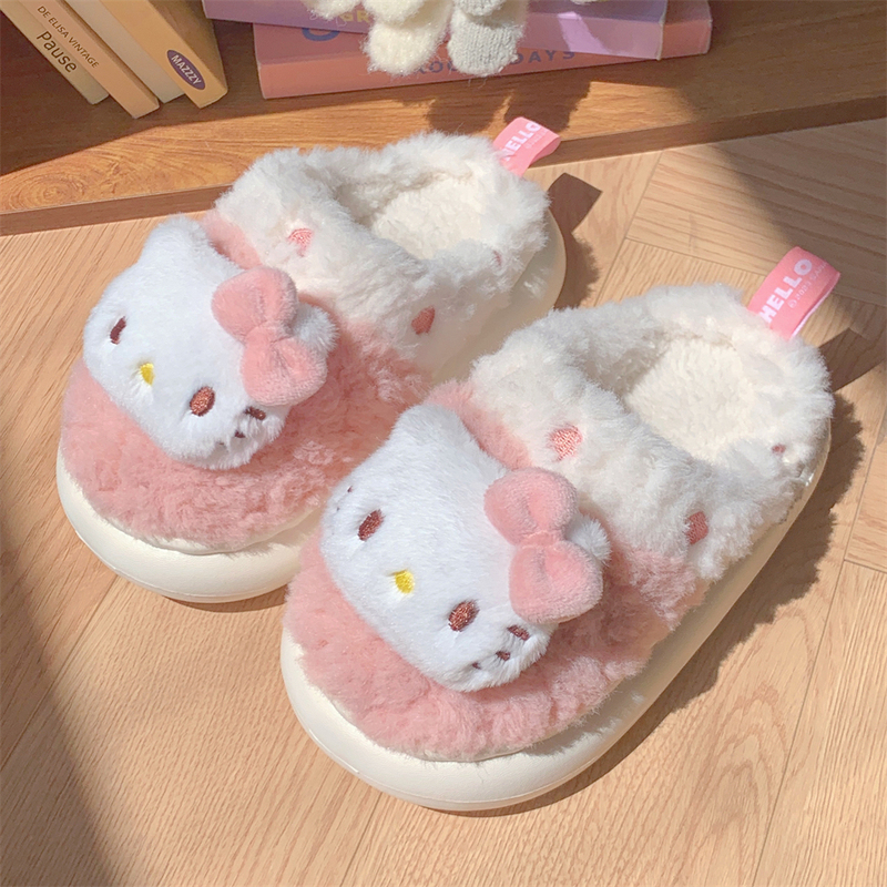Thin Striped Children's Cotton Slippers Winter Cute Hello Kitty Girls' Baby Hellokitty Parent-Child Home Shoes Thin Striped Children's Cotton Slippers Winter Cute Hello Kitty Girls' Baby Hellokitty Parent-Child Home Shoes
