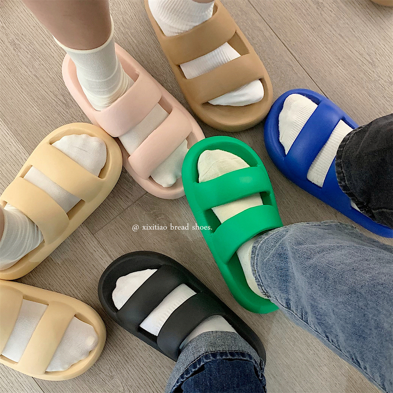 Thin Strap Trendy Street Style Double-Strap Sandals for Women, Summer Couple's Outdoor Wear, Ultra-Comfortable Non-Slip Green Slippers for Men Thin Strap Trendy Street Style Double-Strap Sandals for Women, Summer Couple's Outdoor Wear, Ultra-Comfortable Non-Slip Green Slippers for Men