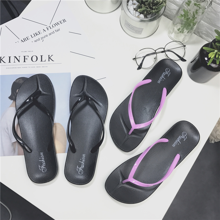 Flip-flop nữ mùa hè trượt sinh viên Hàn Quốc phiên bản của giày chân giản dị màu sắc hoang dã dép và dép đi trong nhà giày bãi biển phẳng